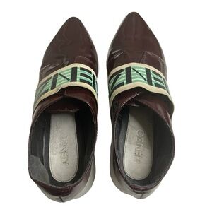 Original kenzo leather shoes for women size 39, wine color
